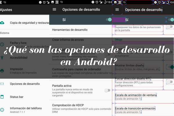 opciones de desarollador android