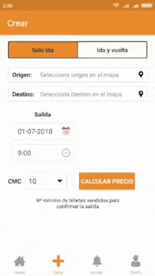 aplicacion igotoo para crear viajes en bus